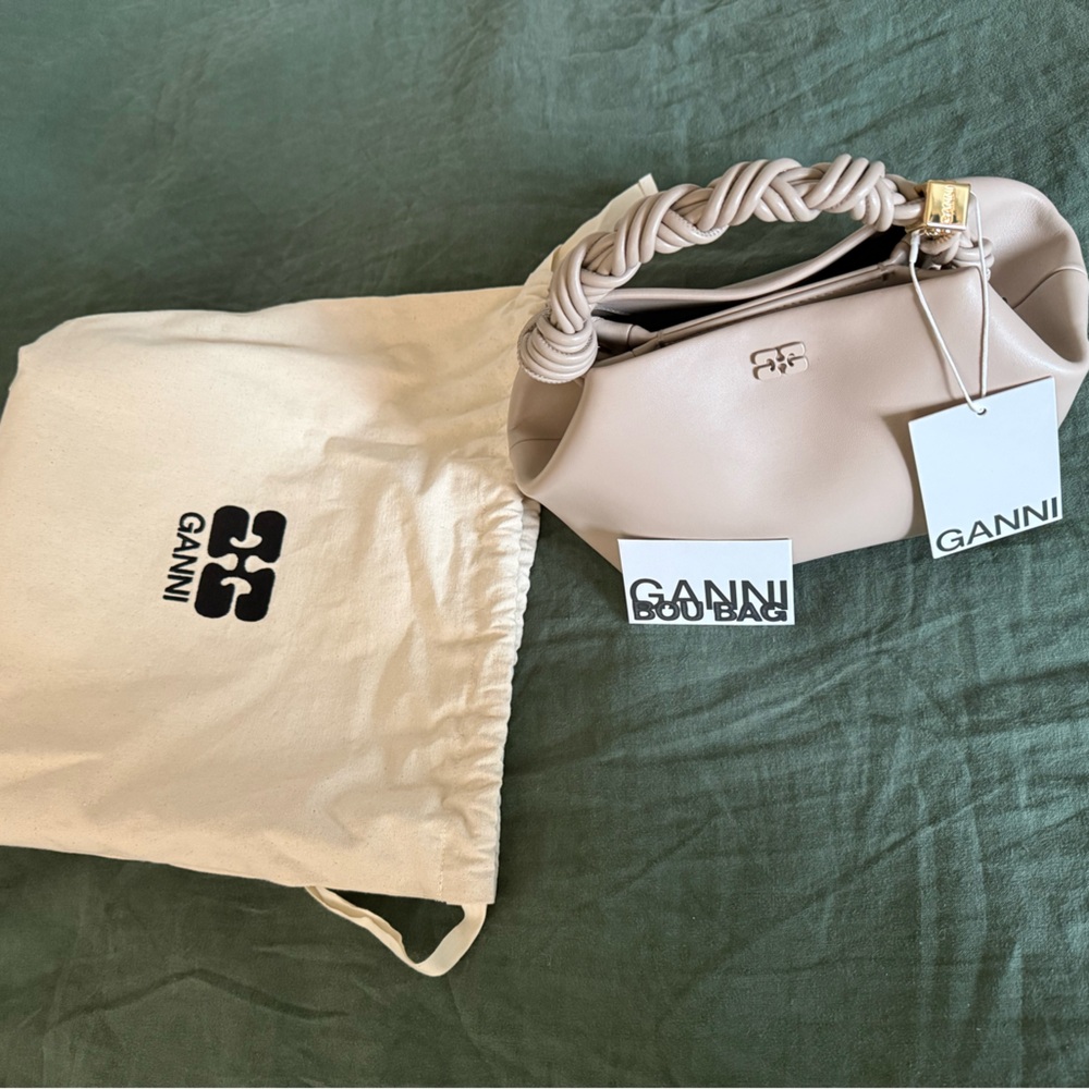 NWT Ganni Small Bou Bag - Oyster Gray - Picture 10 of 16